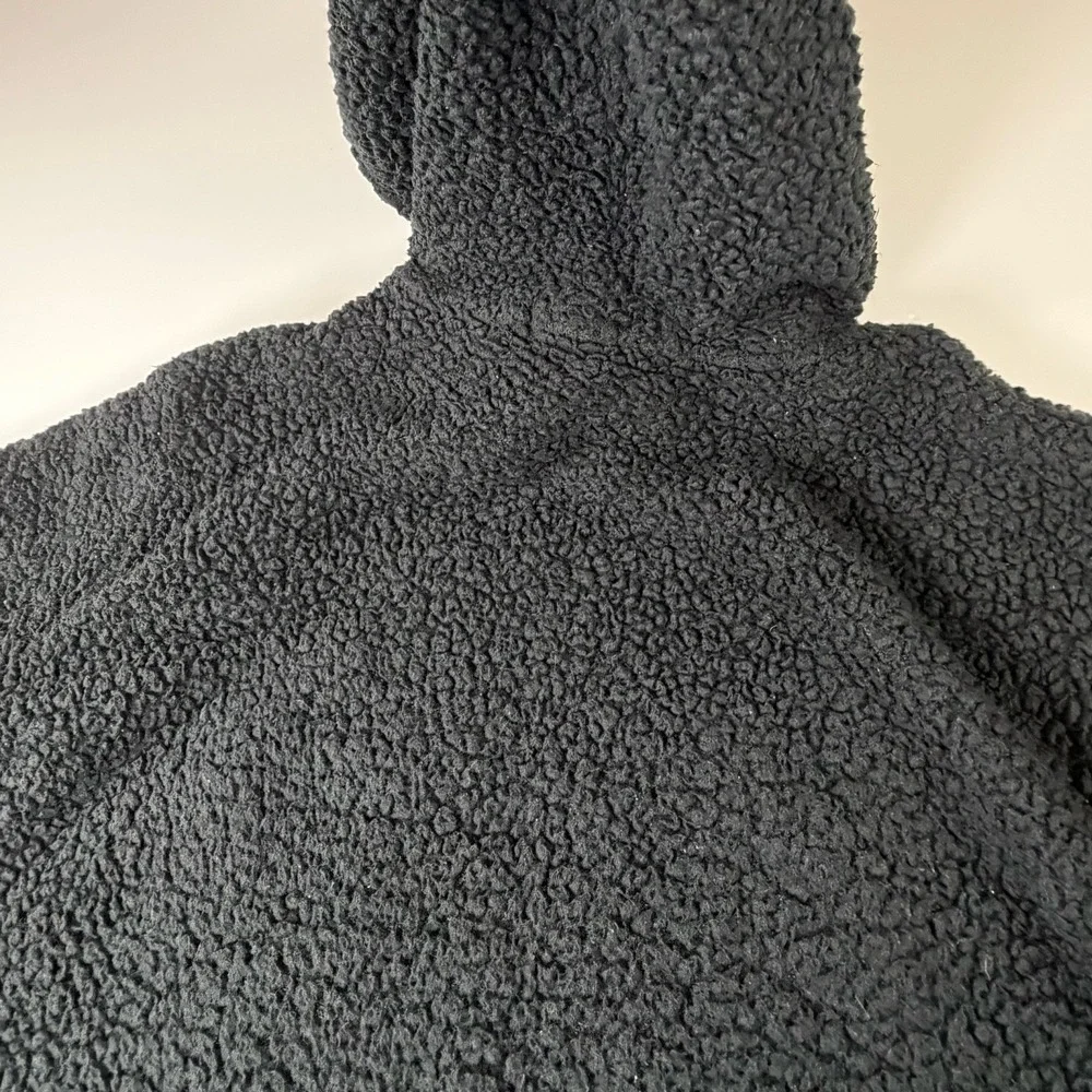Polo Ralph Lauren Sherpa Fleece Hoodie Mens M Navy Embroidered‎ Logo Heavy Wear